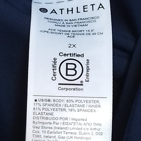 Athleta Womens’ Ace Skort 15.5”, Skater Skirt, Navy Blue, Sz. 2X, NWT - Picture 8 of 12